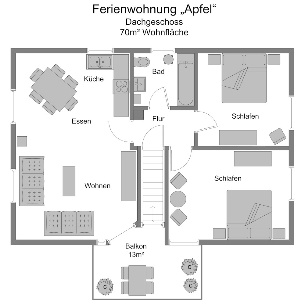 Grundriss Fewo Apfel DG350